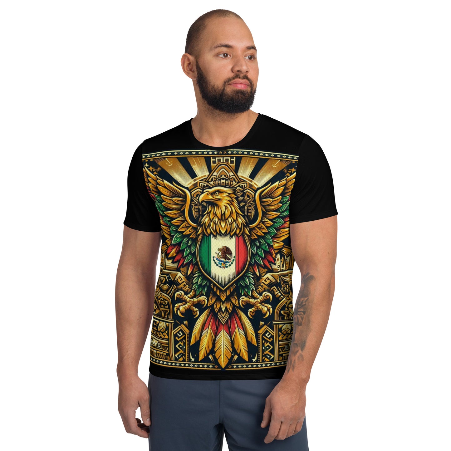 Aguila De Oro Dos All-Over Print Men's Athletic T-shirt