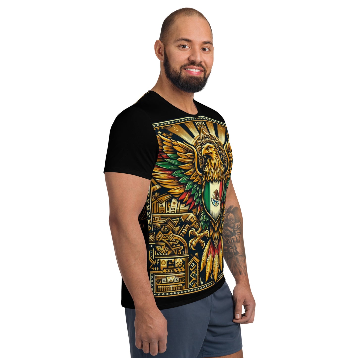 Aguila De Oro Dos All-Over Print Men's Athletic T-shirt