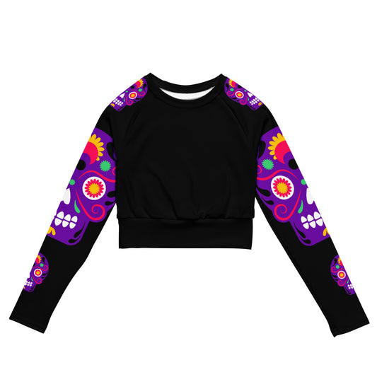 Dia de los Muertos Recycled long-sleeve crop top