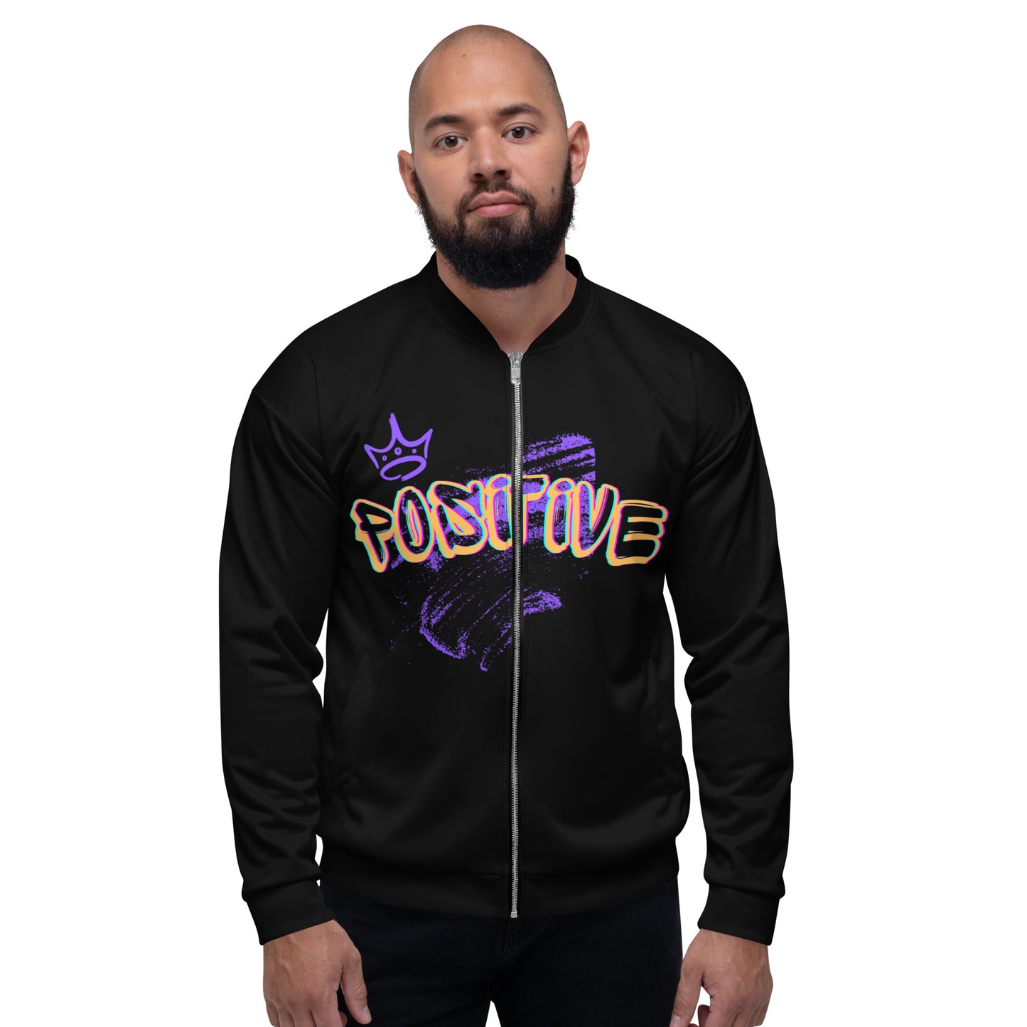 Positive King/Queen Gold Unisex Bomber Jacket