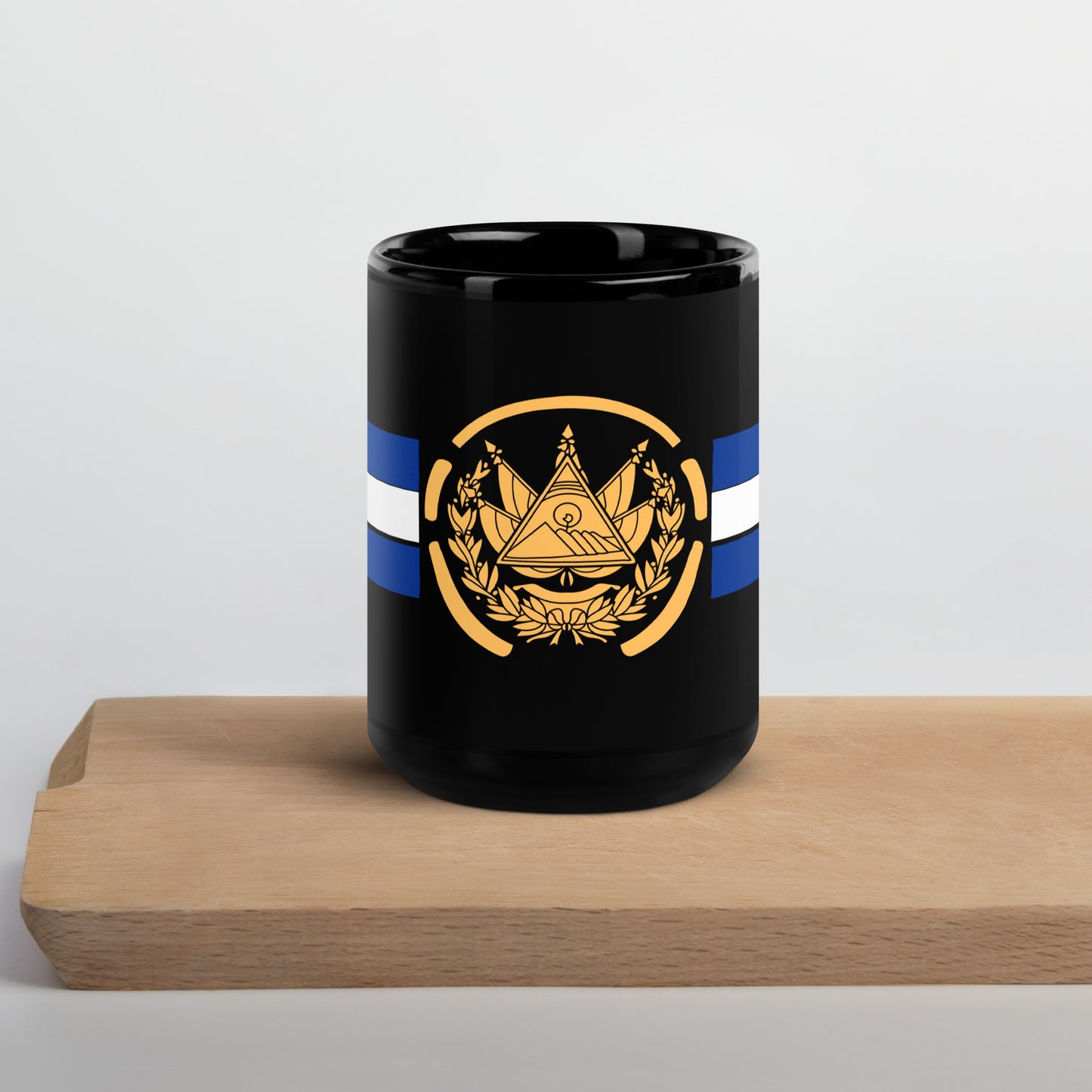 El Salvador de Oro Black Glossy Mug