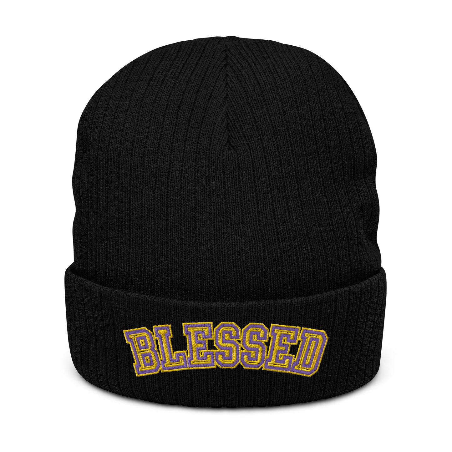 Blessed Ribbed knit beanie - Laker colorway