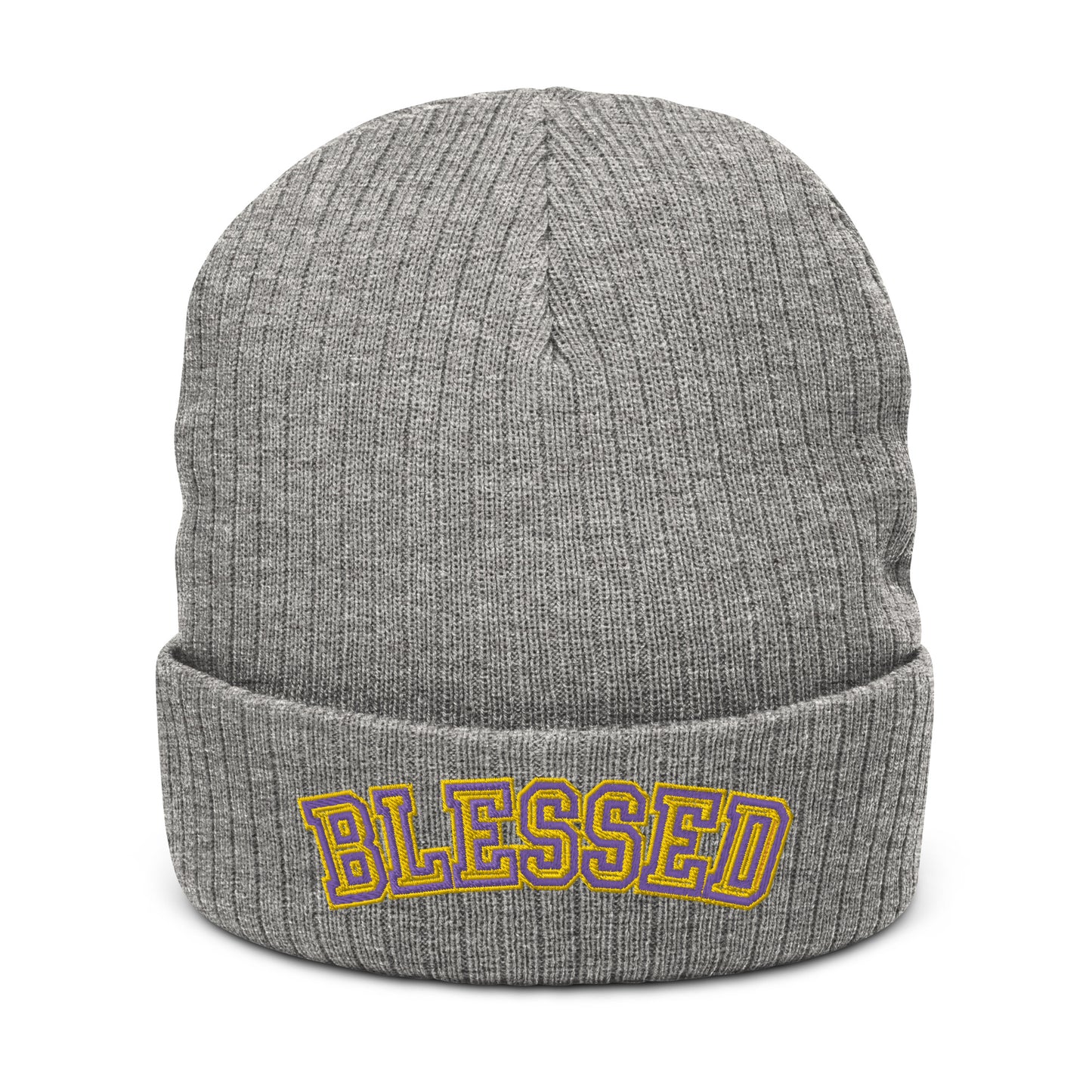 Blessed Ribbed knit beanie - Laker colorway