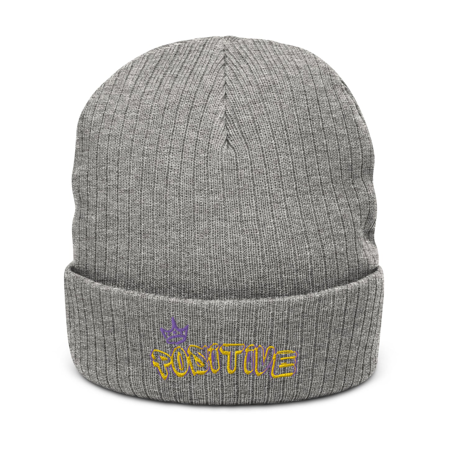 Positive King/Queen Ribbed knit beanie