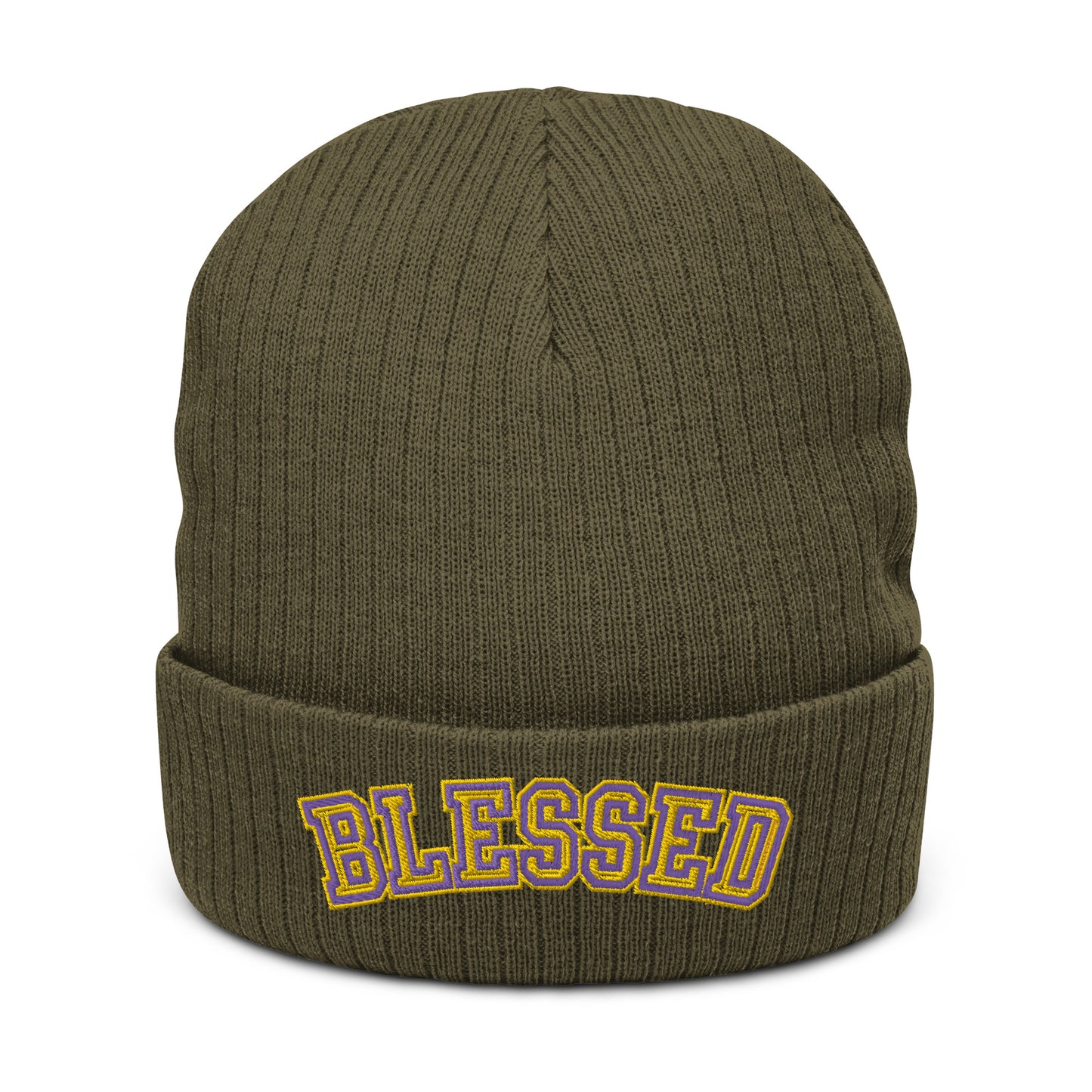 Blessed Ribbed knit beanie - Laker colorway