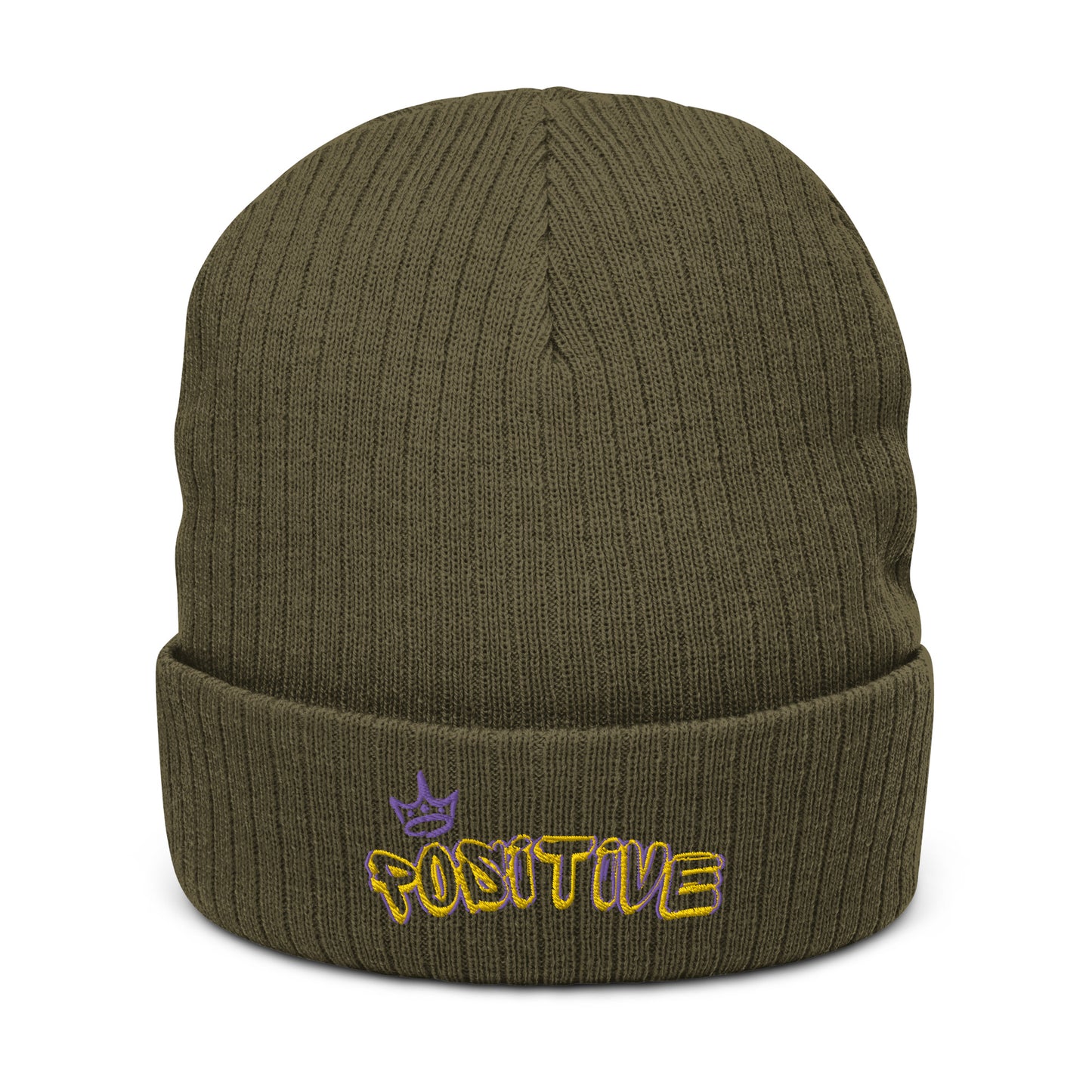 Positive King/Queen Ribbed knit beanie