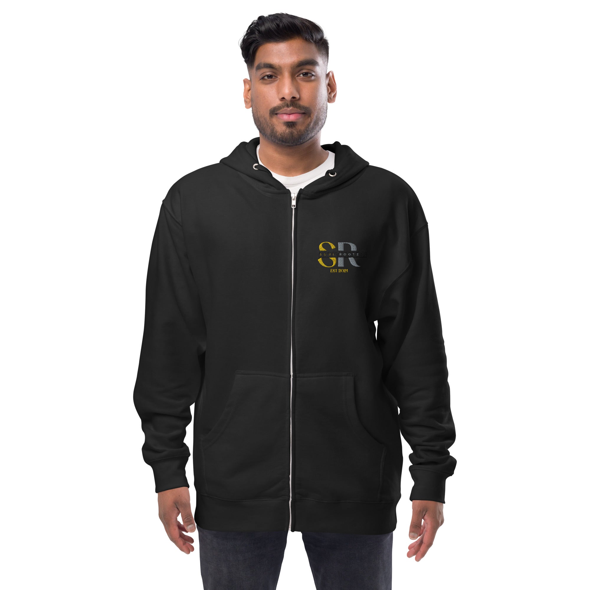 Positive King Queen Gold Unisex fleece zip up hoodie Soul Rootz