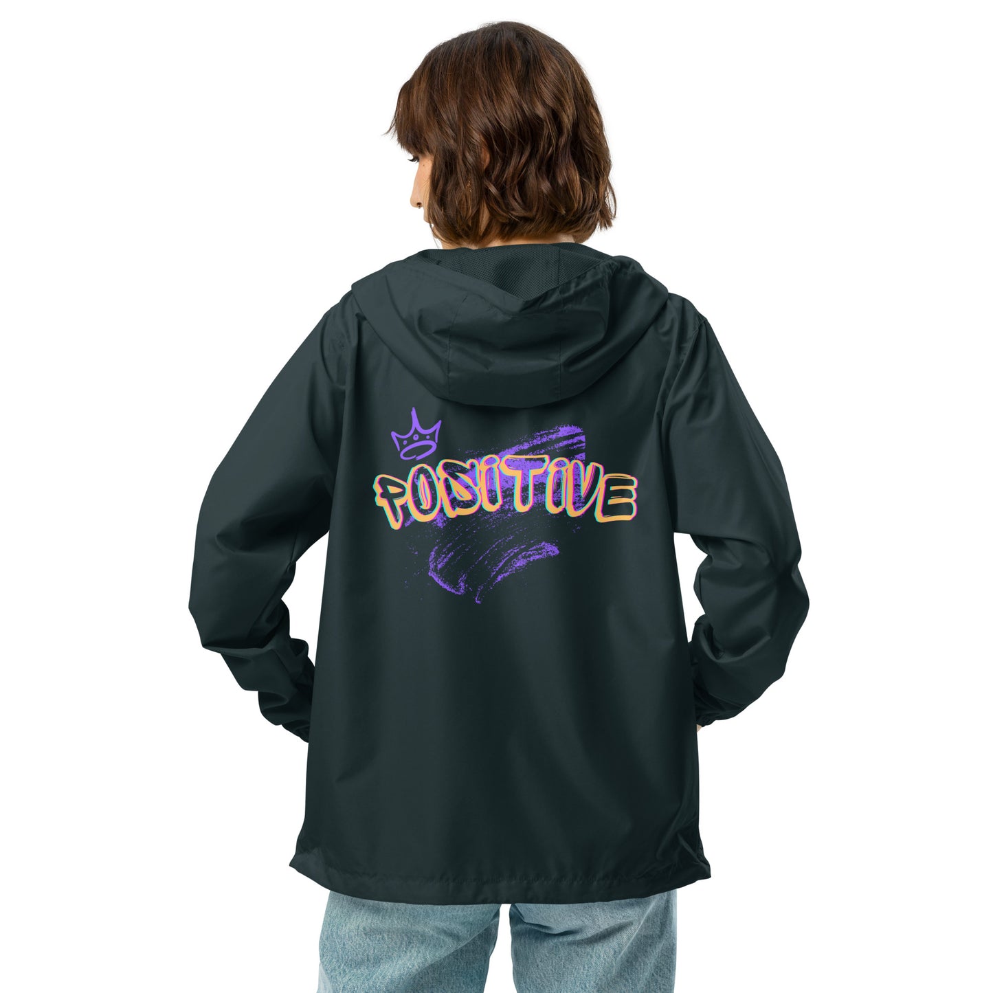 Positive King/Queen Gold Unisex lightweight zip up windbreaker