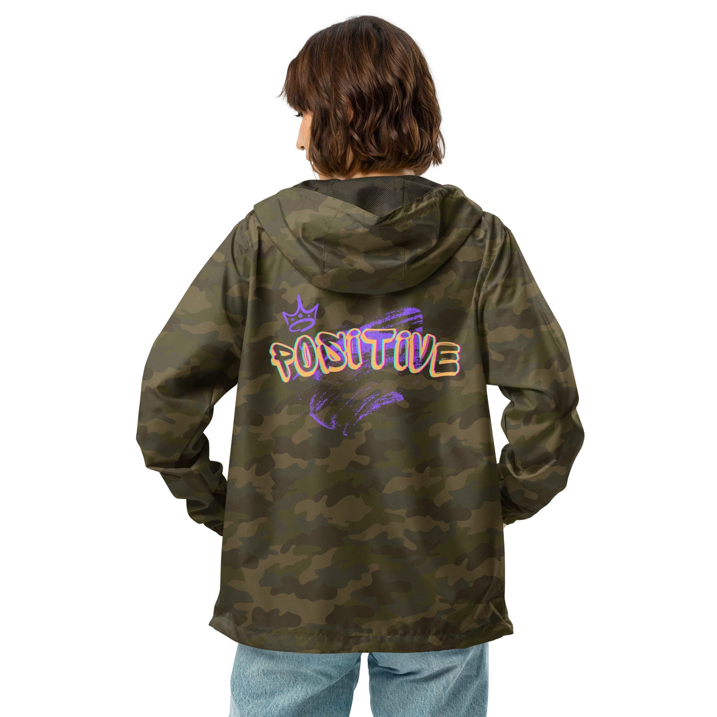 Positive King/Queen Gold Unisex lightweight zip up windbreaker