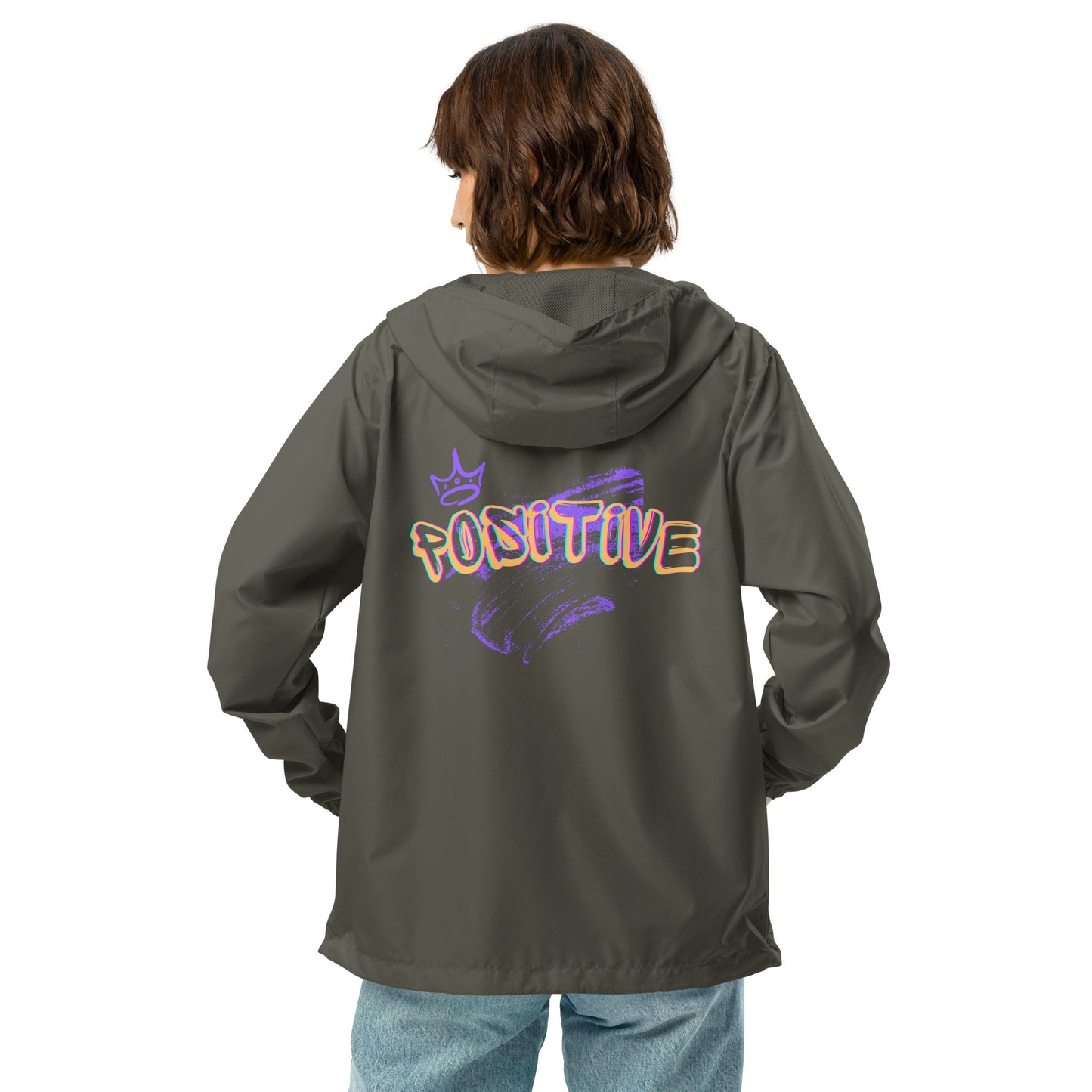 Positive King/Queen Gold Unisex lightweight zip up windbreaker